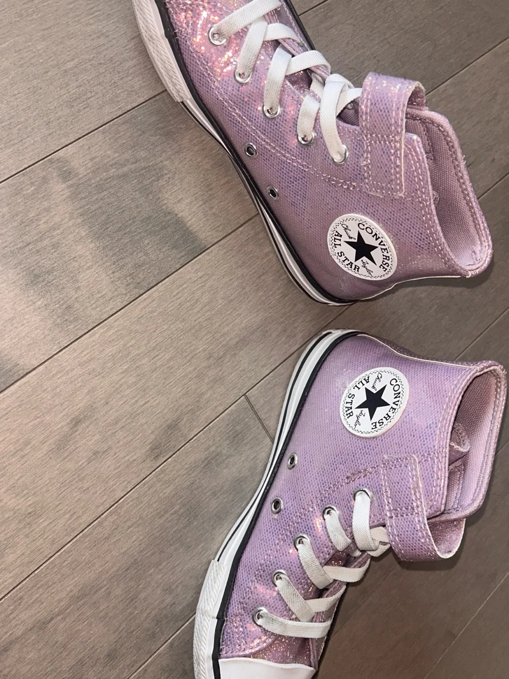 Converse Kids Glitter High-Top Sneakers - Light Pink